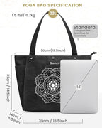Gonex Yoga Mat Bag, Yoga Gym Bag Tote Bag with Multi Pockets For Women Men, Canvas Yoga Mat Carrier Take in Out Mat Easily For Pilates Travel Workout Office