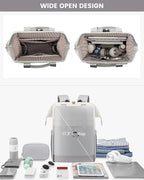 LOVEVOOK 17.3 Inch Laptop Backpack for Women, Large Capacity Travel Backpack with Organizer Bag, Waterproof Carry on Backpack Work Bag with USB Port, Teacher Nurse Backpack Purse,2PCS,Beige-Light Grey