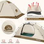 1/2 Person Backpacking Tent for 4-Season - Winter Waterproof Tent for One Person, Lightweight Camping Gear for Backpacking, Easy Set Up Cold Weather Essentials by Underwood Aggregator