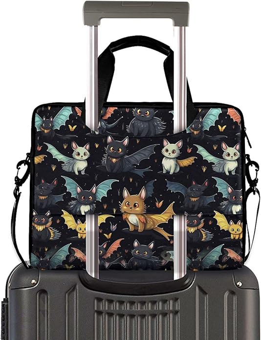 MNSRUU Laptop Bag for 15.6 inch Black Gothic Bats