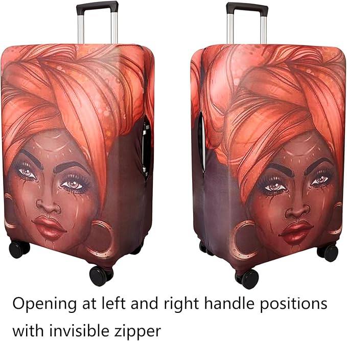 WUJIAONIAO Travel Luggage Cover Baggage Suitcase Cover Protector Skins 18-32 Inch (Brown A10, M (for 22-24 inch luggage))