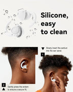 SUPCEAT Ear Plugs for Sleeping - Noise Reduction Soft Silicone Earplugs, 2 Pairs Reusable Hearing Protection Earplugs for Noise Sensitivity, Sleep,Snore,Travel,Sound Reduction Noise Cancelling - White