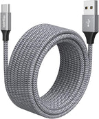 etguuds USB C Cable [20ft/6m], 1-Pack, Long USB-A 2.0 to USB-C Cable, Fast Charging Type C Charger Cord Nylon Braided for Samsung Galaxy Note, LG, Moto, Pixel, Switch, and Other USB C Devices