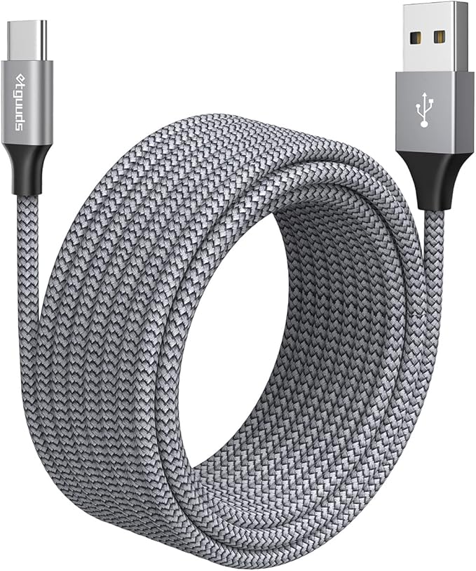 etguuds Long USB C Cable 10ft, 1-Pack, Braided USB A to USB C Charger Cable, Type C Charger Cord Fast Charging for iPhone 16 15 Series, Samsung Galaxy S25 S24 S23, Pixel, Switch and More