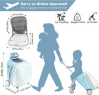 Kids Ride-on Luggage with Seat, 20 inch Carry On Suitcase, 2-in-1 Children's Luggage with Shockproof Silent Wheels and Guardrail for Airplane & Travels