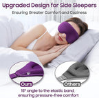 Sleep Mask - Total Blackout 3D Sleeping Mask, Super Lightweight & Silky Soft Eye Mask for Sleeping, Fully Adjustable Fit for Home, Traveling, Meditation, Yoga, Purple, Mothers Day Gifts