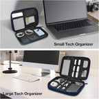 MATEIN Electronics Organizer Travel Case 2 Pack, Water Resistant Backpack Organizer Pouch for Travel Essentials, Cable Storage Bag for Earbuds, Phone & Flash Drive, Tech Gift for Men