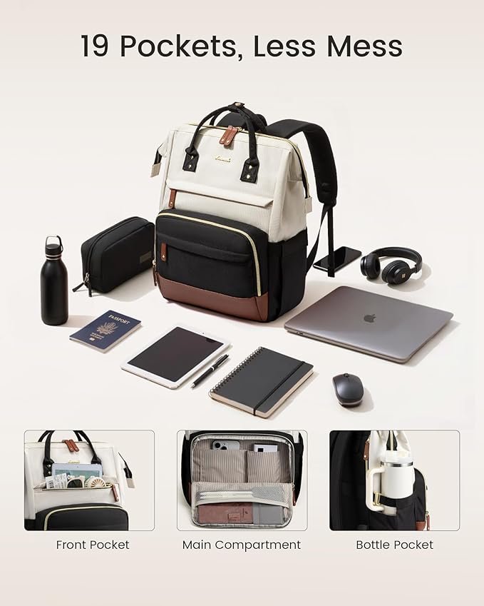 LOVEVOOK Laptop Backpack for Women, 15.6 Inch Work Business Backpacks Purse With Large Capacity