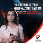 Original Defense® Siren Self-Defense Alarm - 130 dB Keychain Alarm with LED Strobe Light for Women, Children, and Elderly - Police Recommended - (Black, 1 Count)