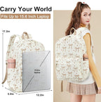 LOIDOU Backpack for Girls School Backpacks Bookbags for Elementary Middle School Women Laptop Backpacks (Bow Tie Brown, L-17)