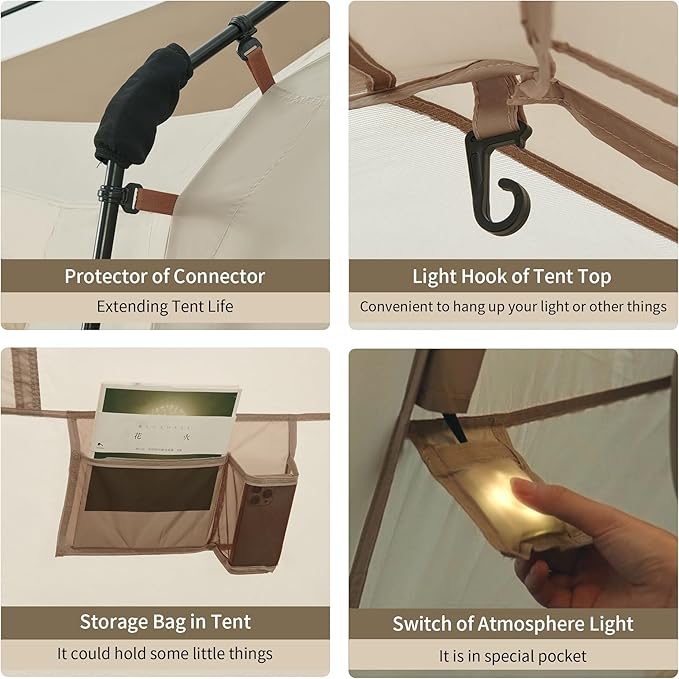 Naturehike Village Instant Tent, Camping Tent with Full Rainfly, Waterproof Large Cabin Tents for Car Camping