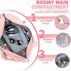 Travel Duffle Bag, Weekender Travel Bag Men Small Gym Bag for Women, Hospital Bag for Labor and Delivery, Overnight Bag Luggage Bag with Trolley Sleeve, Airplane Travel Essentials for Flying(Pink)