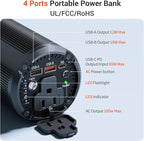 Portable Laptop Charger 27000mAh 98Wh, Power Bank with AC Outlet 65W PD Fast Charging External Battery Pack, Mini Portable Power Station for MacBook Pro Dell HP Travel Camping Airline Approved