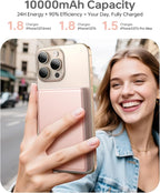 ULiXWH 10,000mAh for MagSafe Power Bank Ultra Slim, Magnetic Wireless Charger with USB-C Cable, Fast Charging Portable Battery for iPhone 17 Pro Max/17 Pro/Air/16/15/14/13, Rose Gold