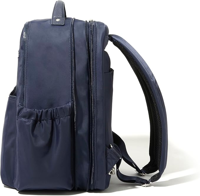 Baggallini Tribeca Expandable Laptop Backpack - 15"x11" Lightweight RFID Computer Bag for Work & Travel with Luggage Sleeve