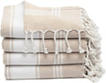 Cotton Turkish Beach Towel with Towels Oversized 36"x72" Pool Absorbent Extra Large Quick Dry Sand Travel Towel (Beige, 4 Pack)