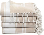 Cotton Turkish Beach Towel with Towels Oversized 36"x72" Pool Absorbent Extra Large Quick Dry Sand Travel Towel (Beige, 4 Pack)