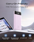 Orfeika 20000mAh Power Bank Fast Charging, Portable Charger with 4 Built-in Cables & 6 Outputs, 20W PD USB C Battery Pack Compatible with iPhone 16/15, Galaxy, Android, iPad & More (Travel Essential)
