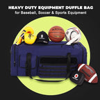100L Sports Duffle Bag – 32" Large Gear Bag for Men & Youth, Baseball, Soccer & Track Equipment, Heavy Duty Travel Weekender & Flight Duffel with Large Side Pockets (Blue)