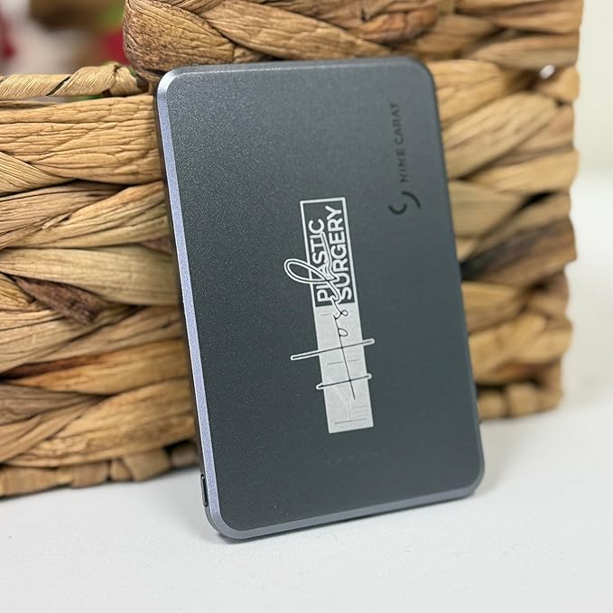 Custom Engraving Power Bank 5000mah,Customized Portable Charger with Name,Logo,Picture,Gift for Employees,Clients(Space Gray)