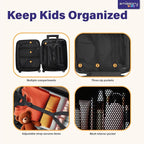 emissary Kids Luggage with Wheels, Hardside Toddler Carry On Suitcase Set, Lightweight Rolling Travel Bag for Boys and Girls, Airline Approved Travel Gifts - Yellow Giraffe