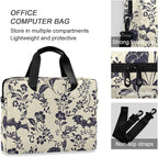 Goth Bat Flower Laptop Case 15.6 inch Computer Bag Waterproof Laptop Briefcase Laptop Bag for Women & Men