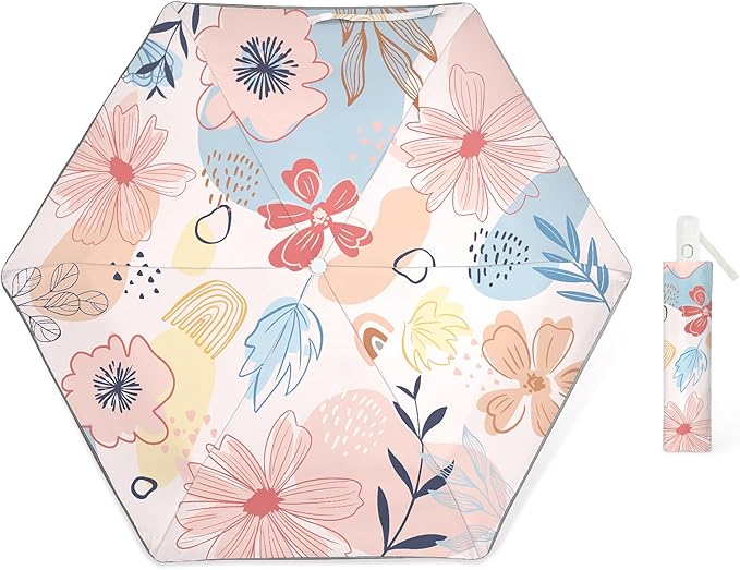 Kids Folding Umbrella Auto Open/Close Umbrellas for Rain Round Corner Safe Design UV Resistant Automatic Children Travel Umbrellas Reinforced Canopy 360° Reflective Strip Lightweight for Girls & Boys