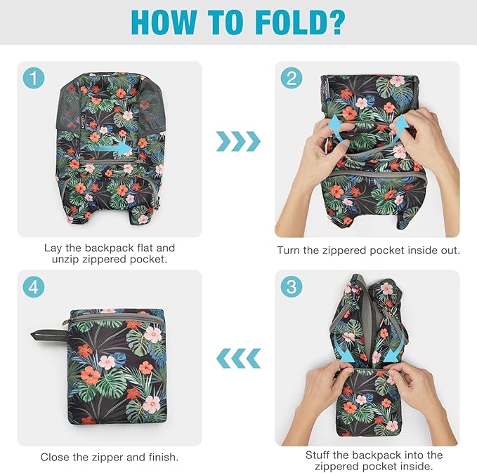 G4Free Lightweight Packable Hiking Backpack for Men Women Small Hiking Daypacks Foldable Shoulder Pack Casual Outdoor Bag