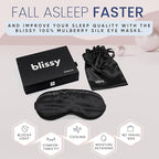 Blissy Silk Sleep Mask - Eye Sleeping Mask for Women & Men for Total Blackout - 100% Pure Mulberry Silk, 22 Momme 6a Fibers - Blindfold Sleep Mask Side Sleeper Eye Cover (Non Adjustable)