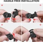 AhaStyle 3 Pairs Beats Studio Buds Ear Hooks Anti-Slip Ear Covers Silicone Accessories【Not Fit in The Charging Case】 Compatiable with New Beats Studio Buds 2021 (Black)