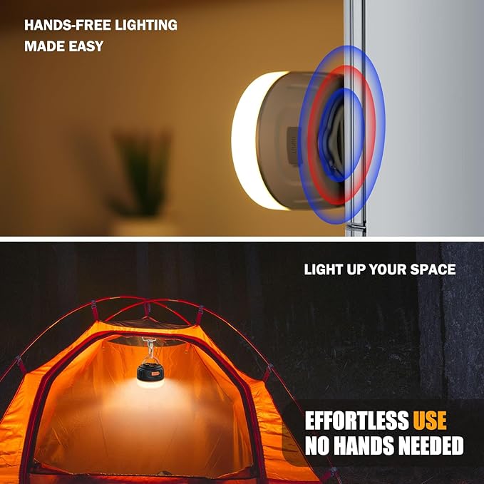 Yonktoo Rechargeable LED Camping Lantern, 300H Runtime, 6400mAh, IPX5 Waterproof Tent Light for Camping, Hiking, Power Outages, Home, Emergency - Standard Edition,Orange
