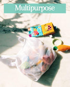 purifyou Set of 9 Reusable Grocery Bags with Handles, Dual-Purpose See-Through Mesh, Washable Foldable Shopping Bags for Groceries, Food Storage, Kitchen Supplies, and Home Organization