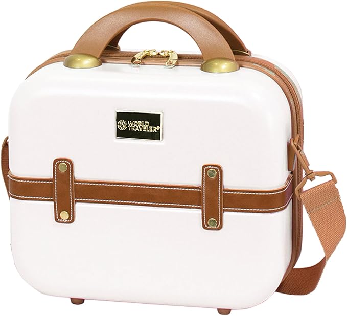 World Traveler VentureX Airline Approved 2-Piece Carry-On Luggage Set – Lightweight Hardside Polycarbonate Suitcase with Spinner Wheels - Gatsby Ivory