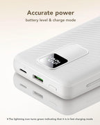 charmast 20000mAh Portable Charger with Built-in Cables & Wall Plug, 20W USB C Power Bank, Fast Charging Battery Pack Travel Essentials Compatible with iPhone 16/15/14 Series, Samsung, Google, iPad