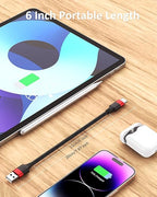 Short USB to USB C Cable 2 Pack, 6 inch USB C Cable Braided, 0.5ft Type C Charger Cord Fast Charging for iPhone 17 16 15 Pro Max, Samsung Galaxy S25 S24 S23, Pxiel 10 9