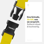 TRAVELY Luggage Straps - Particularly conspicuous & Secure - Incl. 4 Name Tags - Luggage Strap Ideal crosswise - [Set of 4]