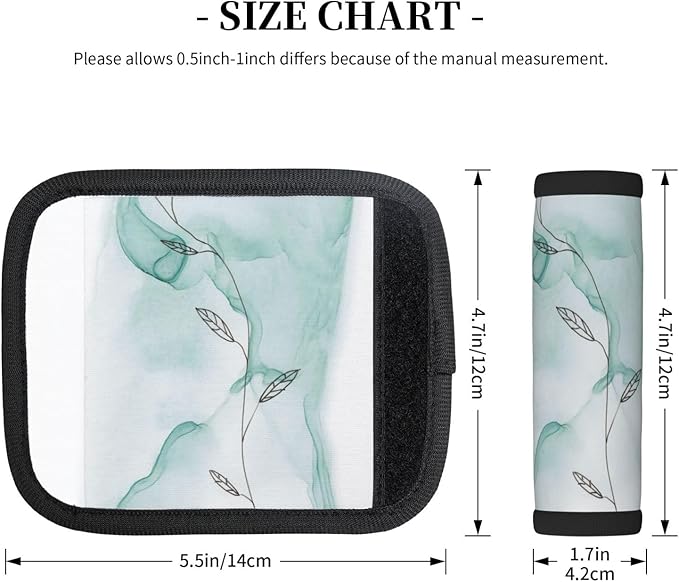 2 Pack Teal Abstract with Vine Luggage Handle Wraps Suitcase Tags Identifiers for Travel Accessories