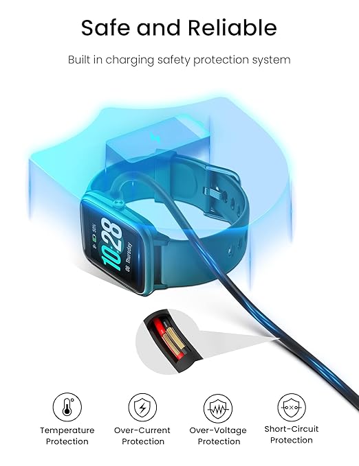 Sinoacc Smart Watch Charger for Skg Letsfit Cubitt Yamay Willful Fitpolo Tozo Wyze Umidigi Blackview 3.3Ft USB Magnetic Charging Cable Cord for Umidigi Uwatch 3S 3 2 2S Urun Smartwatch