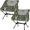 Overmont Ultralight Portable Camping Chair- Lightweight Folding Backpacking Chair, Support up to 330Lbs Compact Beach Chair for Adults with Carry Bag for Backpack Hiking Fishing Outdoor Camp 2pcs