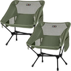 Overmont Ultralight Portable Camping Chair- Lightweight Folding Backpacking Chair, Support up to 330Lbs Compact Beach Chair for Adults with Carry Bag for Backpack Hiking Fishing Outdoor Camp 2pcs