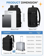 coofay Travel Backpack For Women Men Airline Approved Carry On Backpack Flight Approved Waterproof Sports Luggage Backpack Casual Daypack Small Hiking Backpacks Black Backpacks