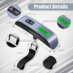 Luggage Scale, 110lbs Portable Digital Luggage Weight Scale, Rubber Pain Suitcase Scales with LCD Display & Temperature for Travel (Blue)