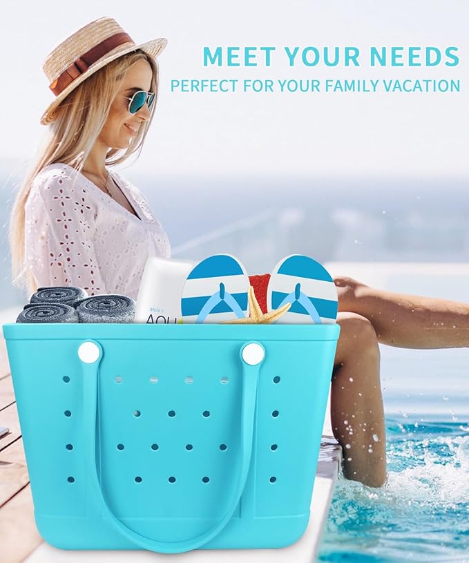 Lightweight Extra large Rubber Beach Bag Small mini Tote Bag for Gym Waterproof medium Open Handbag for Pool Sports