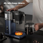 Kismile SCA-Certified 8 Cup Drip Coffee Maker, Pour Over Coffee Machine with 3s Instant Heat 197–205℉, Adjustable Flow Control, Removable Water Tank, Deep Cold Brew & 40 Min Keep Warm (Blue)