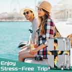 Slohif Luggage Straps for Suitcases Travel Belt Accessories Luggage Connector Identifiers Over Handle with Buckle Unique Nylon Adjustable Strap for Sleeping Bag Car Seat Colorful Flower (2 Pack)