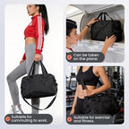 14 inch Small Gym Bag for Women & Men- Mini Duffel Bag Lightweight Carry On Bag Sports Bag for Travel,Sport,Workout-Navy Blue