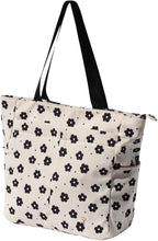 ESVAN Original Floral Tote Bag Large Shoulder Bag with Multi Pockets for Gym Travel Beach Daily Bags