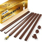 Delamu Cord Hider, 85in Cord Covers for Wires on Wall, One-Cord Cable Hider, Self-Adhesive Wire Hiders Wire Covers for TV Cords on Wall, Paintable Cable Cover Management Kit, W0.59 H0.4in, Brown