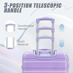 Merax Suitcase Set, Hardshell PC Luggage Sets 3 Piece with Spinner Wheels,Durable Suitcase with With Printed pattern and Combination Lock,Lightweight 20" 24" 28",Purple Pink