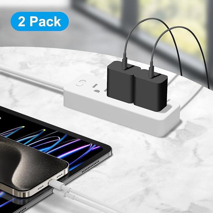 iPhone 17 16 15 Charger Fast Charging 10FT - 20W USB C Charger Block with 10FT Type C to C Cable Compatible with iPhone 17/17 Pro/17 Pro Max/Air/16/16e/15, iPad Pro, iPad Air (Black)